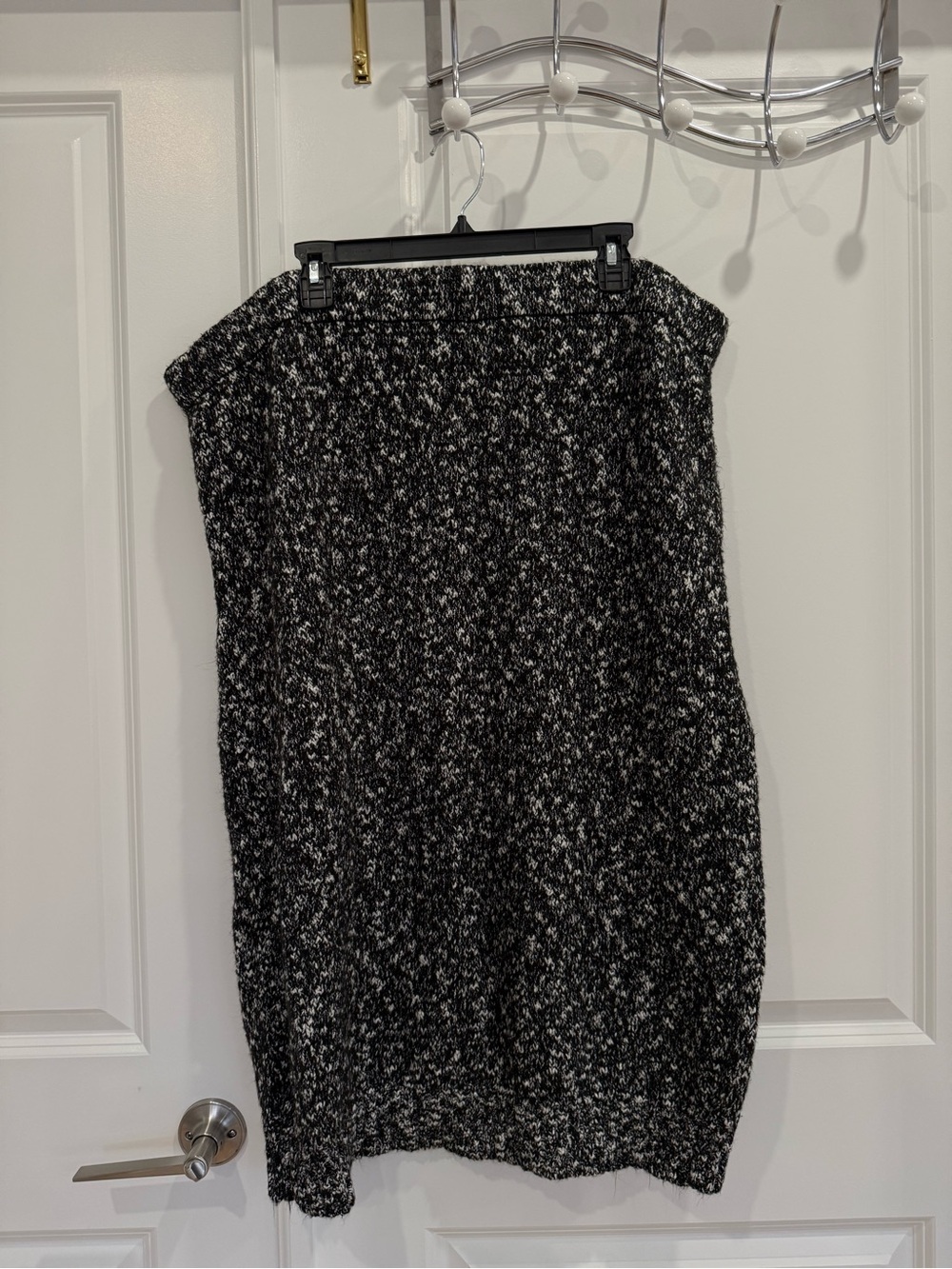 Plus Size MANGO Black & White Marled Knit Skirt